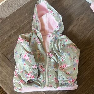 Penelope Mack Green Floral Jacket with Pink Lining